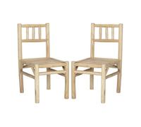 Lot de 2 chaises de jardin en teck - Naturel clair - TULUM de MYLIA