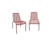sweeek - Lot de 2 chaises de Jardin Florida Terracotta empilable en Acier. L 59 x P 47.5 x H 78 cm