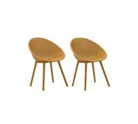 Lot de 2 Chaises de Jardin ""Ibiza"" 83cm Moutarde