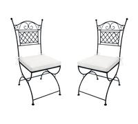 Lot de 2 chaises de jardin méditerranéennes Caravaca en fer noir 100 cm