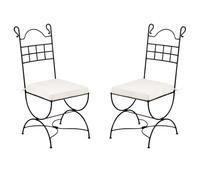Lot de 2 chaises de jardin méditerranéennes Segovia en fer noir 100 cm
