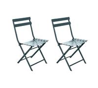 Lot De 2 Chaises De Jardin Métal Pliante Greensboro Bleu Canard - Hespéride Multicolore