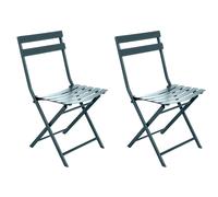 Lot De 2 Chaises De Jardin Métal Pliante Greensboro Bleu Canard - Hespéride Multicolore