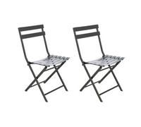Lot de 2 Chaises de jardin métal pliante Greensboro Graphite -