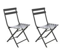 Lot de 2 Chaises de jardin métal pliante Greensboro Graphite -