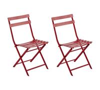 Lot De 2 Chaises De Jardin Métal Pliante Greensboro Groseille - Hesperide Multicolore