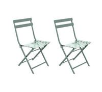 Lot de 2 Chaises de jardin métal pliante Greensboro Olive - Hespéride