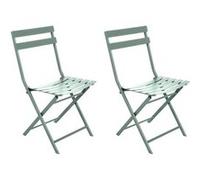 Lot de 2 Chaises de jardin métal pliante Greensboro Olive - Hespéride G