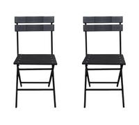 Lot de 2 chaises de jardin pliable en plastique Tenerife - Gris anthracite