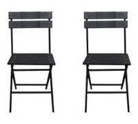Lot de 2 chaises de jardin pliable en plastique Tenerife - Gris anthracite