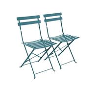 sweeek - Lot de 2 chaises de Jardin bistrot Pliables en Acier thermolaqué. 49.5 x 41 x 80.5cm