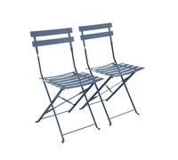 sweeek - Lot de 2 chaises de Jardin bistrot Pliables en Acier thermolaqué. 49.5 x 41 x 80.5cm