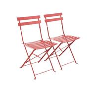 Lot de 2 chaises de jardin pliables - Emilia Terra Cotta- Acier thermolaqué