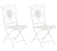 Lot De 2 Chaises De Jardin Pliables En Métal Blanc Blanc