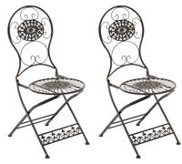Lot De 2 Chaises De Jardin Pliables En Métal Bronze Marron