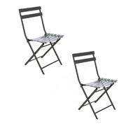 Lot De 2 Chaises De Jardin Pliables En Métal Greensboro - Graphite Gris