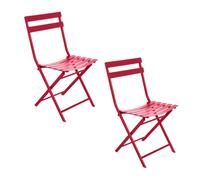 Lot De 2 Chaises De Jardin Pliables En Métal Greensboro - Grenade Rose