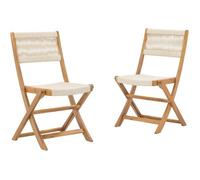Lot de 2 chaises de jardin pliantes - AWANA - Bois d’acacia FSC - Cordage tressé - 52 x 48 x 85 cm