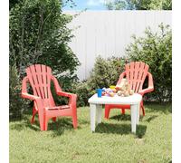 vidaXL Chaises de jardin pour enfants – Rouge 37x34x44 cm – PP – Lot de 2