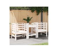 Lot de 2 Chaises de Jardin Sièges Fauteuils Patio Blanc Bois Pin Massif vidaXL