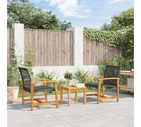 Lot de 2 Chaises de Jardin Sièges Beige Résine Tressée Bois d’Acacia vidaXL