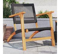 Lot de 2 Chaises de Jardin Sièges Noir Résine Tressée et Bois d’Acacia vidaXL