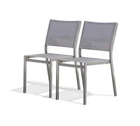 Lot de 2 Chaises de Jardin Empilables "Stockholm" 84cm Gris Anthracite