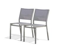 Lot de 2 Chaises de Jardin Empilables "Stockholm" 84cm Gris Anthracite