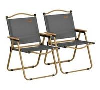 Outsunny Lot de 2 Chaises de Camping Pliante 54 x 59 x 78 cm Gris Foncé