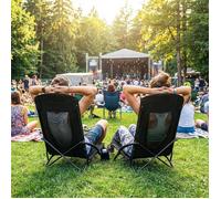 Lot de 2 Chaises de plage pliables,Siège d'extérieur,Dossier haut,avec sac de transport,Porte-gobelet,Charge 150 kg (2xChaises,Noir)