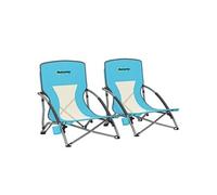 Outsunny Lot de 2 chaises de Plage Pliable, chaises Camping Pliante légère 2,2 kg, avec Dossier en Maille, Sac de Transport et Porte-gobelet pour Jardin, Pique-Nique, Festival, Voyage, Bleu