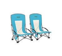 Outsunny – Lot de 2 chaises de plage pliantes – dossier en maille, sac, porte-gobelet – Bleu