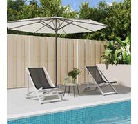 Lot de 2 Chaises de Plage Pliantes Sièges Marron Aluminium et Textilène vidaXL