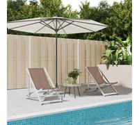 Chaises de plage pliantes lot de 2 marron aluminium textilène360170