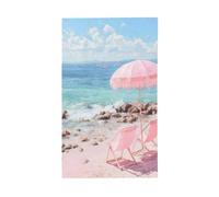 Lot de 2 chaises de plage sous un parapluie rose pour jardin, maison, bannière de vœux avec œillets, décoration d'intérieur ou d'extérieur