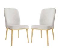 Lot de 2 Chaises de Salle à Manger à Dossier Haut, Structure en Bois, Style Vintage Élégant, Gris