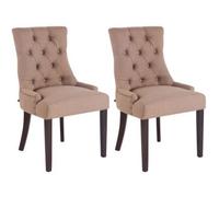 Lot de 2 chaise clp interieur non pliable H. 92 cm en bois marron Taupe G