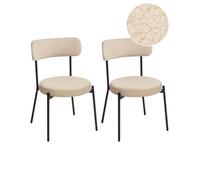 Lot de 2 chaises de salle à manger ALLISON Bouclé Beige clair