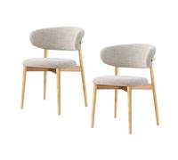 Lot de 2 chaises de salle à manger avec dossier rembourré. Design ergonomique, forte capacité de charge, assemblage facile. Convient à une variété de scénarios. Couleur bois d'origine : 21,3 x 21,3 x
