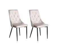 Lot de 2 chaises de salle à manger AVENIR Velours Taupe