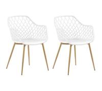 Lot de 2 chaises de salle à manger blanches NASHUA