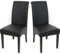 2X Chaise de Salle à Manger Chaise de Cuisine Chaise M37 - Similicuir Mat, Noir, Pieds foncés