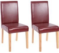 Lot De 2 Chaises De Séjour Littau Simili-Cuir, Brun Rouge, Pieds Clairs Multicolore