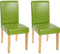 Lot De 2 Chaises De Séjour Littau Simili-Cuir, Vert, Pieds Clairs Multicolore