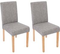 lot de 2 chaises de salle à manger Chaise de cuisine Littau ~ textile, gris, pieds clairs