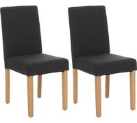 Lot de 2 chaises de séjour Littau, tissu noir, pieds clairs