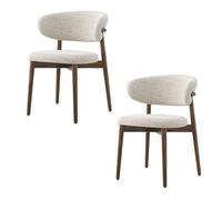 Lot de 2 chaises de salle à manger Chaise de salle à manger type salon avec dossier rembourré Design ergonomique Forte capacité de charge Montage facile Convient pour une variété de scénarios Noyer