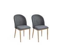 Lot de 2 chaises de salle à manger chaise de salon pieds en métal imitation bois 50 x 58 x 85 cm gris Gris