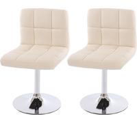 lot de 2 chaises de salle à manger Chaise pivotante Chaise Kavala similicuir chrome ~ crème