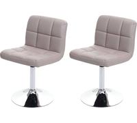 lot de 2 chaises de salle à manger Chaise pivotante Chaise Kavala similicuir chrome ~ taupe-gris